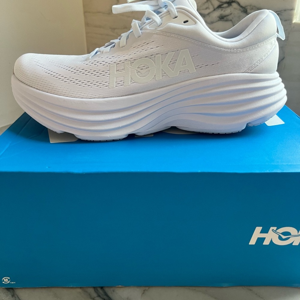 White Hoka Bondi 8, Men’s Size 9.5